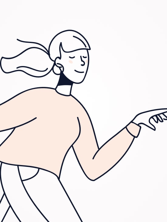 An illustration of a girl running.