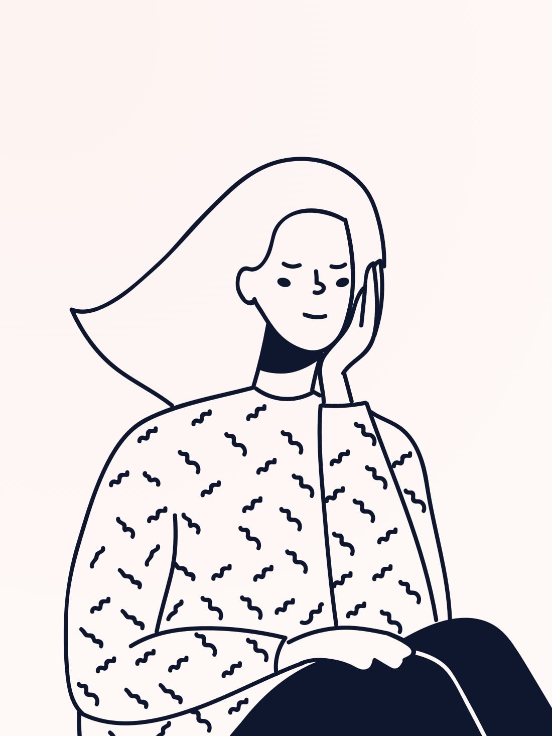 An illustrated portrait of Brigitte Elliot.