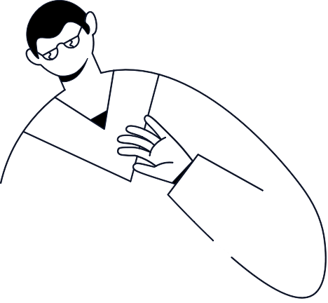 An illustration of a man looking over our different University partners